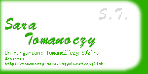 sara tomanoczy business card